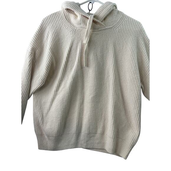 Gap CashSoft Shaker-Stitch Hooded Pullover Sweater – Birch Beige – Size M Tall - Picture 1 of 7